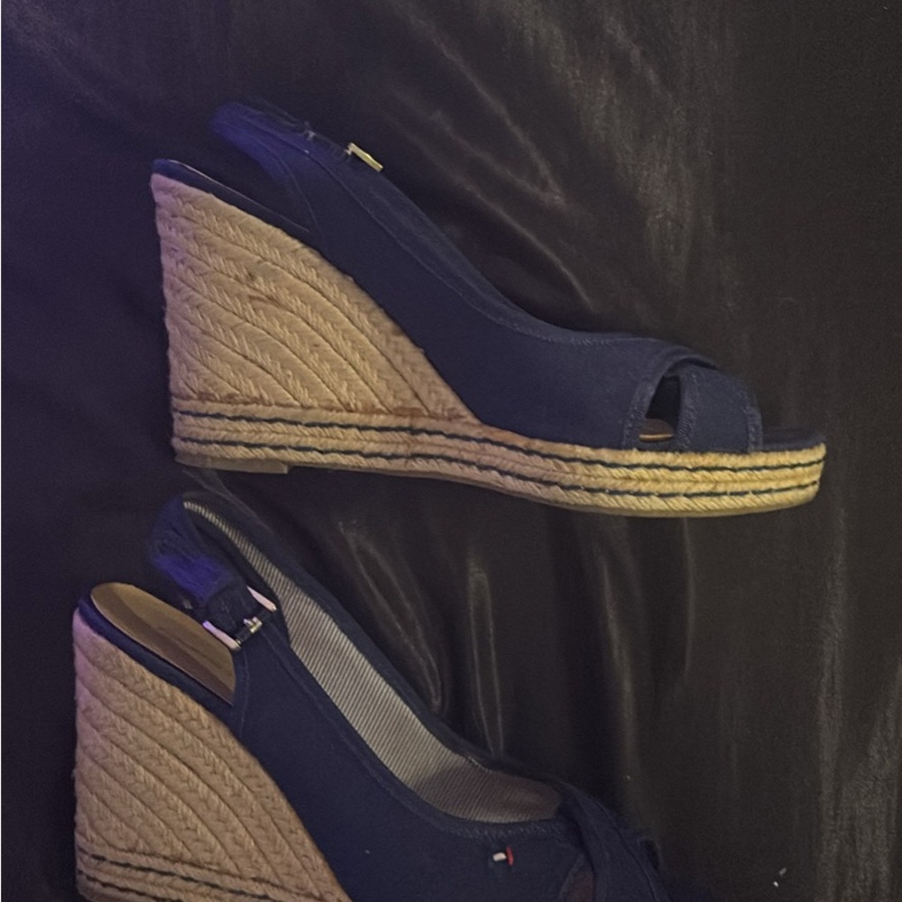 Tommy Hilfiger Navy Espadrille Wedges